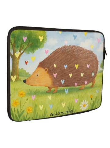 Mr. & Mrs. Panda Laptop Hülle Igel Herzen Design ohne Spruch in Weiß