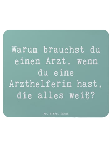 Mr. & Mrs. Panda Mouse Pad Spruch Kluge Arzthelferin mit Spruch in Meeresbrise