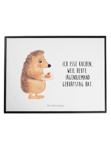 Mr. & Mrs. Panda Schreibunterlage Igel Kuchenstück mit Spruch in Weiß