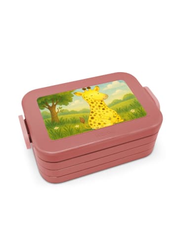 Mr. & Mrs. Panda Brotdose Giraffe Zufrieden Design ohne Spruch in Rot Pastell