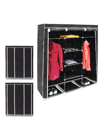 relaxdays 3x Faltschrank in Schwarz - (B)148 x (H)173 x (T)42,5 cm