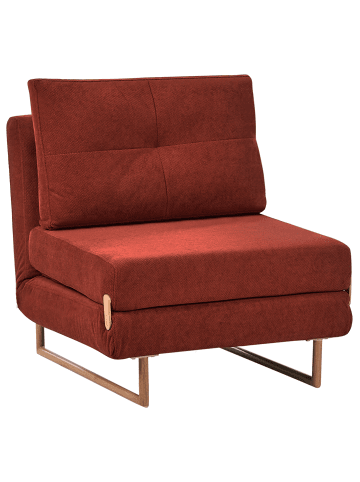 Beliani Einzelsofa JERSLEV in Rot/Braun - (W) 79 x (H) 87 x (L) 84 cm