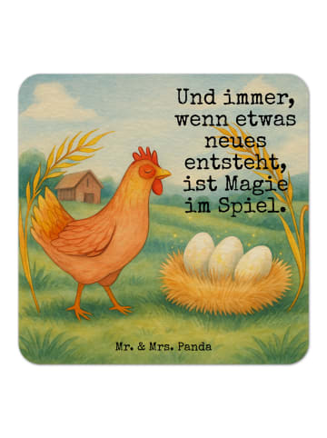 Mr. & Mrs. Panda Tassenuntersetzer Huhn Stolz Design mit Spruch in Weiß
