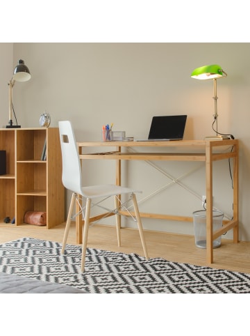 relaxdays Computertisch in Natur - (B)106,5 x (H)76,5 x (T)55,5cm