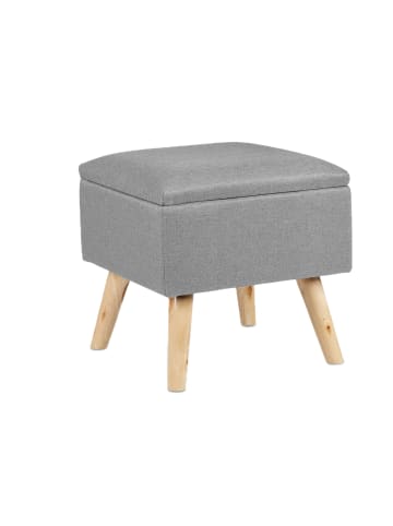 relaxdays Hocker in Hellgrau - (B)40 x (H)40 x (T)40 cm