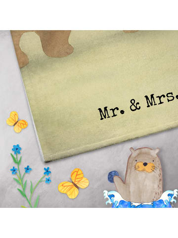 Mr. & Mrs. Panda Handtuch Bär Freundin Design mit Spruch in Weiß