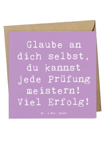 Mr. & Mrs. Panda Deluxe Karte Spruch Prüfungen bestehen mit Spruch in Lavendeltraum