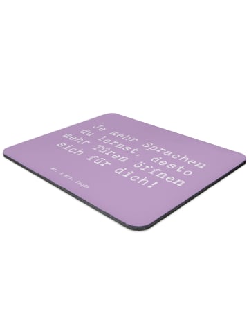 Mr. & Mrs. Panda Mousepad Spruch Sprachen lernen und anwenden mi... in Lavendeltraum