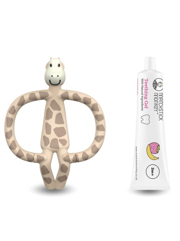 MATCHSTICK MONKEY Zahnungs-Set - Beißring + Bio Zahnungsgel Erdbeere-Banane