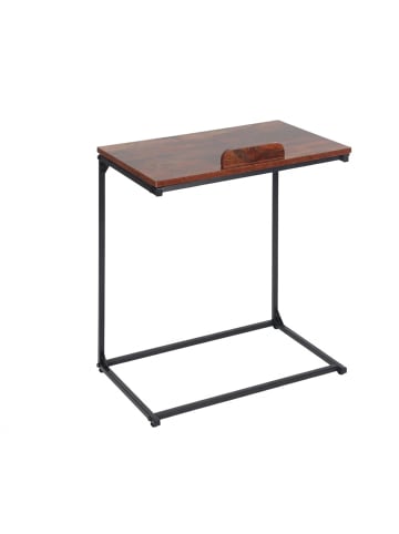 relaxdays Beistelltisch in Schwarz/ Braun- (B)55 x (H)66 x (T)35 cm