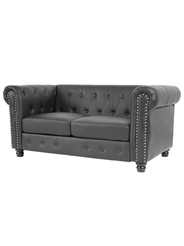 MCW Luxus 2er Sofa Chesterfield Edinburgh, Runde Füße, schwarz