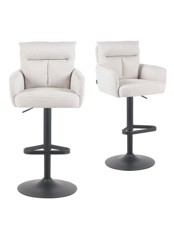 DUBI Möbel 2er-Set: Barhocker Aris in Creme - (B)54 x (H)101 x  (T)57 cm