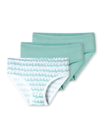 Schiesser Hüftslip Fine Rib in türkis, weiß