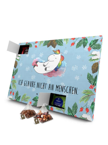 Mr. & Mrs. Panda Tee Adventskalender Einhorn Wolke 7 mit Spruch in Eisblau