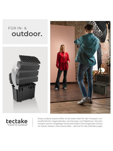 tectake Kamerakoffer Al 41 x 22 x 34 cm, schwarz