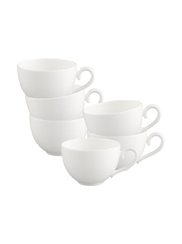 Villeroy & Boch 6er Set Kaffeetassen White Pearl in 120 ml in weiß