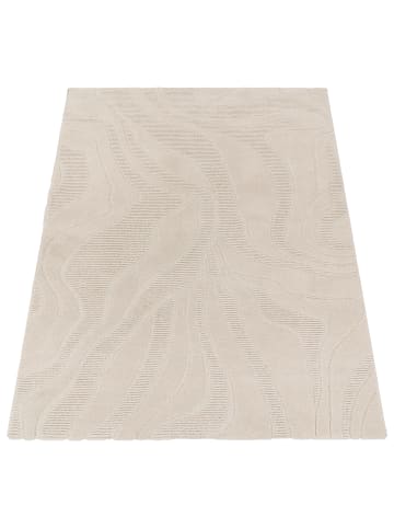 KADIMA DESIGN Teppich Kurzflor Unifarben Wohnzimmer in Creme