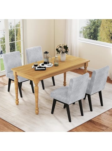 COSTWAY Esszimmerstühle 2er Set in Grau