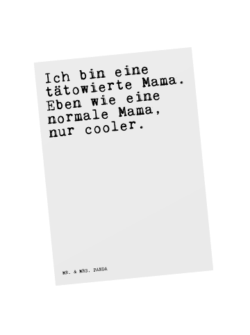 Mr. & Mrs. Panda Postkarte Ich bin eine tätowierte... mit Spruch in Weiß