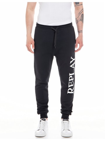 Replay Sweatpants Piece Dyed Cotton Fleece in schwarz