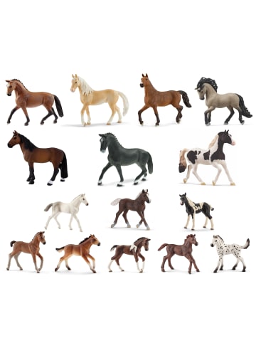 Schleich Tierfiguren - Pferde-Set mit 15 Pferden in bunt