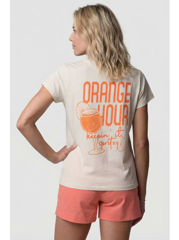 alife and kickin Kurzarmshirt SofiaAK P in Orange Hour - white