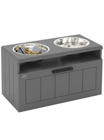 Pawhut Erhöhter Hundenapf Grau