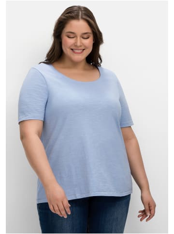 sheego T-Shirt in mittelblau