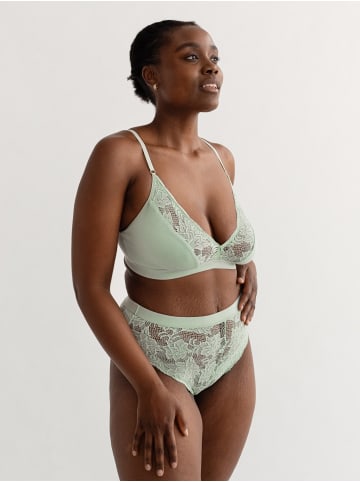 Erlich Textil  Alisa Big Cup Bustier mit Spitze große Cups aus Modal - breites Unterbrustband in salbei