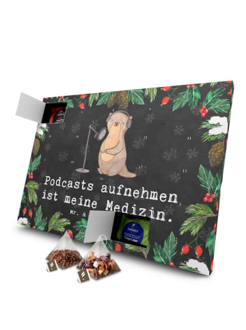Mr. & Mrs. Panda Adventskalender Otter Podcast aufnehmen mit Spruch in Kreidetafel