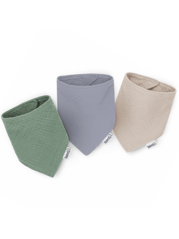 Räuberella 3er Set Musselin Lätzchen in Mint, Blau & Beige - 35 x 35cm