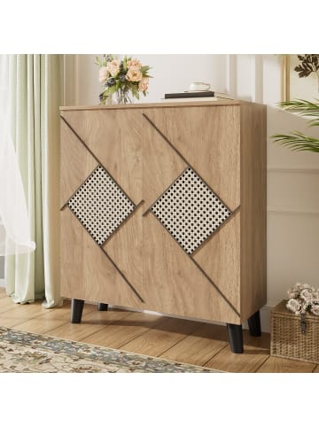 ABRIHOME Schuhschrank mit Stauraum und Dekorativem Rattanmuster