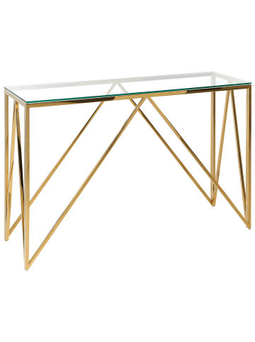 Beliani Konsolentisch WESO in Gold/Transparent - (W) 120 x (H) 78 x (L) 40 cm
