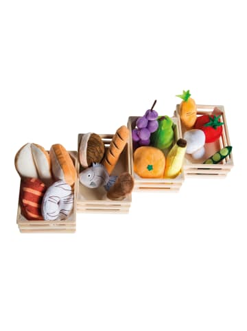 roba Nahrungsmittelgruppen, 4 Körbchen mit Zubehör für Kaufladen und Kinderküche