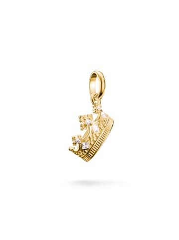 Thomas Sabo Charm-Anhänger Krone Mit Steinen Connect in gold, weiß