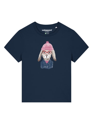 wat? Apparel T-Shirt Hase in Dunkelblau