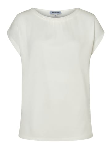 More & More elegantes Kurzarmshirt, Perlenausschnitt in off white