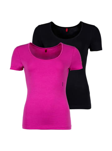 HUGO T-Shirt 2er Pack in Pink/Schwarz