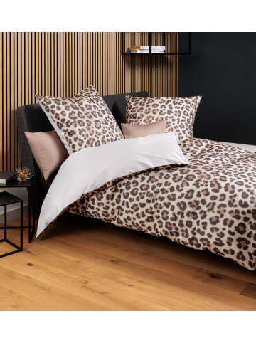 Janine Modern Art Mako Satin Bettwäsche - Leopardenmuster in braun