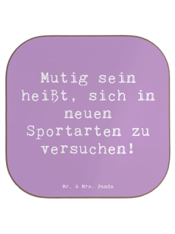 Mr. & Mrs. Panda Tassenuntersetzer Spruch Neue Sportart versuche... in Lavendeltraum