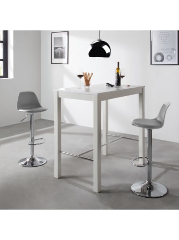 home24 home24 Barstuhl aus Kunststoff im modernen Stil (2er-Set) in Grau