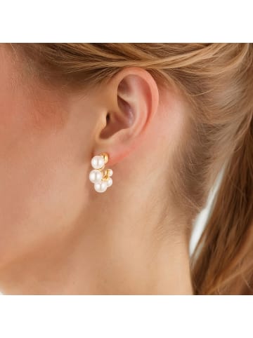 Yokoamii Ohrringe aus Metall-Legierung mit Perle (synth.) in gelbgold