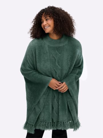 sheego Strickponcho in moos