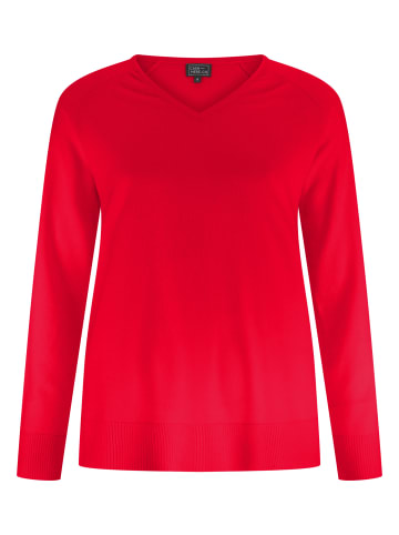 CASH-MERE.CH V-Ausschnitt Pullover mit Seitenschlitzen in Rot