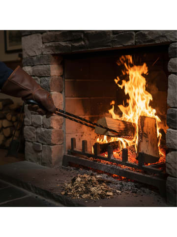 relaxdays Kaminholzzange in Schwarz - 46 cm