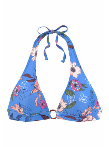 S. Oliver Triangel-Bikini-Top in blau-bedruckt