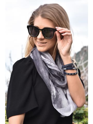 styleBREAKER Nerd Sonnenbrille in Schwarz-Gold/Blau-Grün verspiegelt