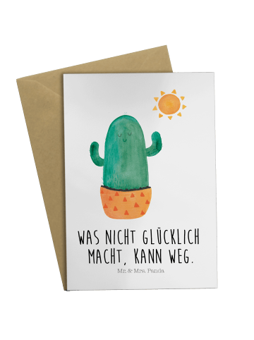 Mr. & Mrs. Panda Klappkarte Kaktus Sonne mit Spruch in Weiß