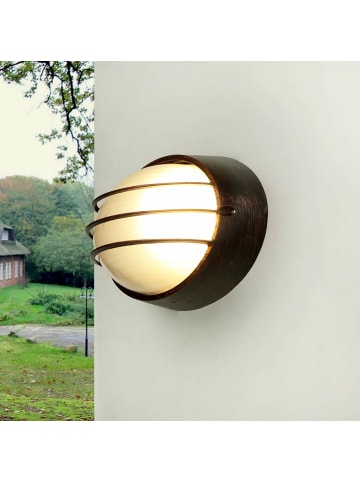 Licht-Erlebnisse Außen Wandlampe (B)22 x (H)14.5 cm in Schwarz Rot antik