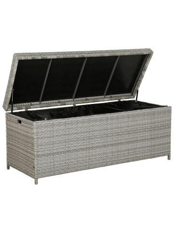 Beliani Truhe MODENA in Grau - (W) 158 x (H) 66 x (L) 63 cm